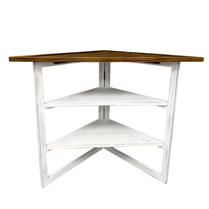 Gracie Oaks Miculek 24'' Tall Solid Wood Triangle Coffee Table